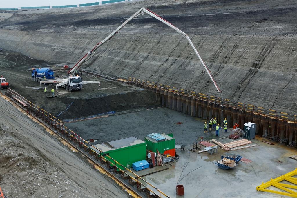 Bauarbeiten für die Kieldrecht-Schleuse