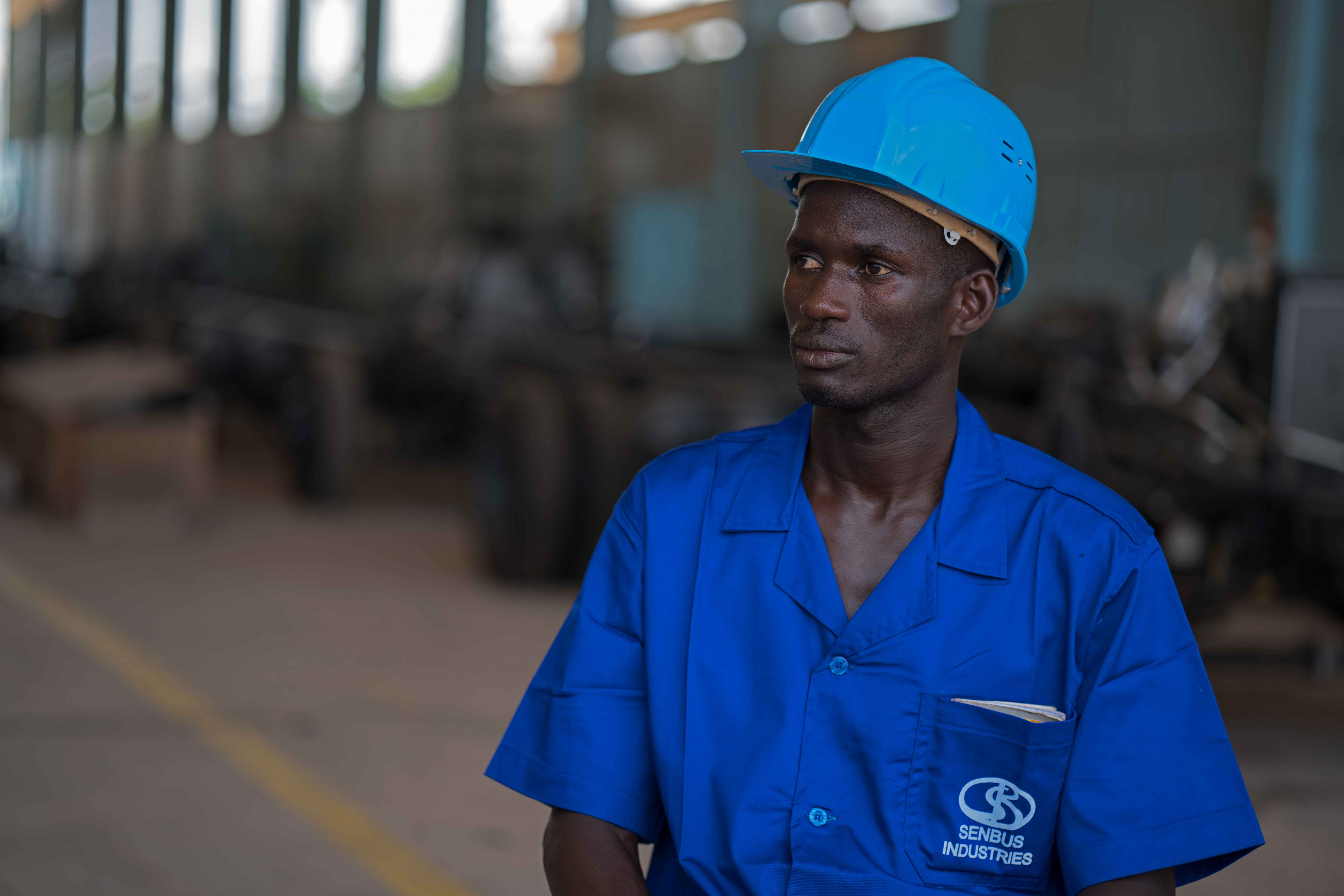 Pape Mbodji, a foreman at the Senbus factory in Senegal