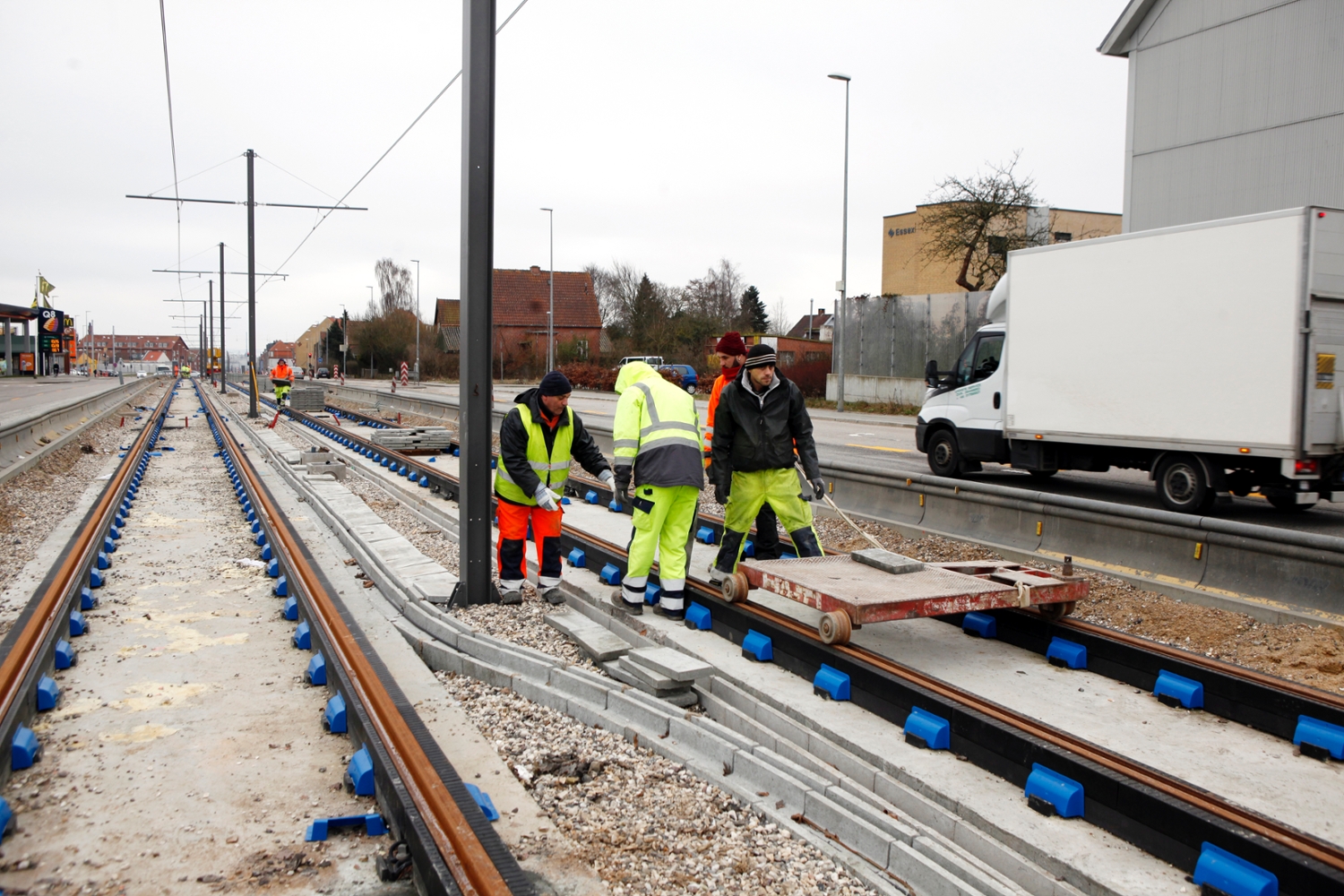 Les voies sur Randersvej en mars 2017.