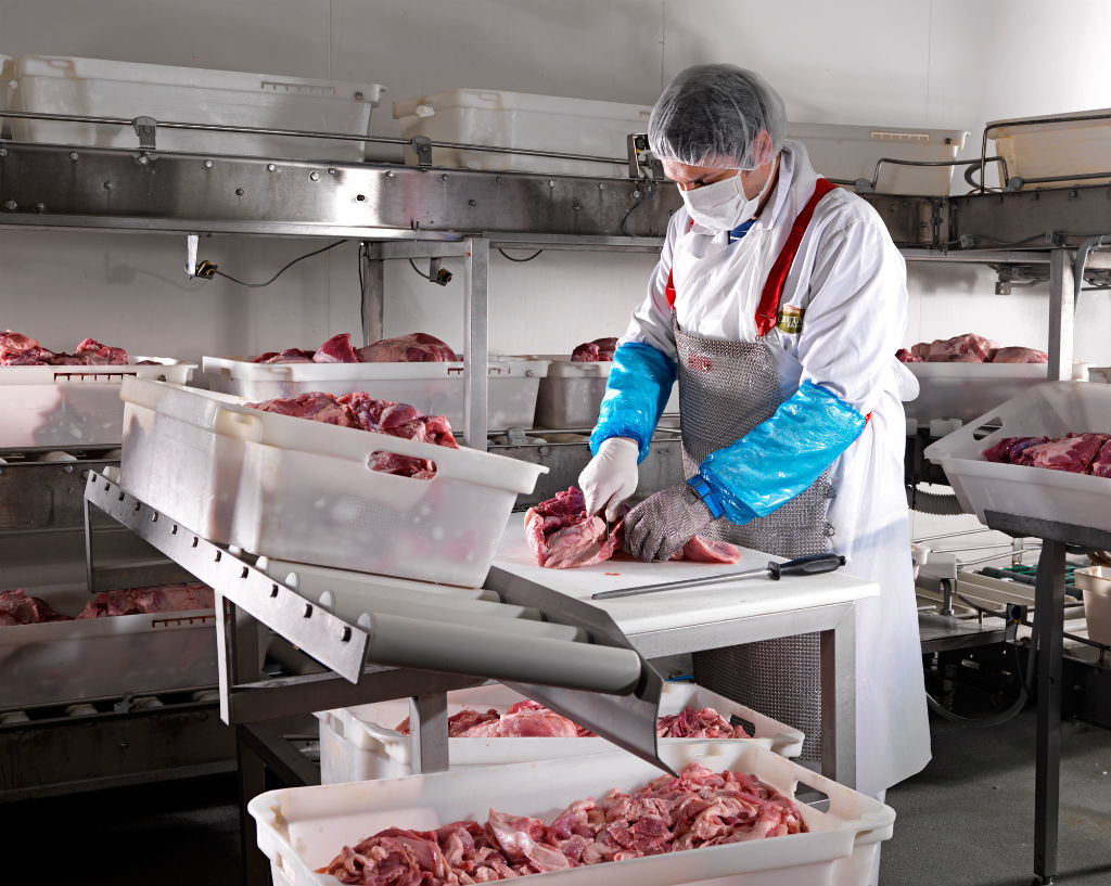 Technology on the meat processing line at Creta Farms.