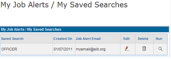 My job alerts