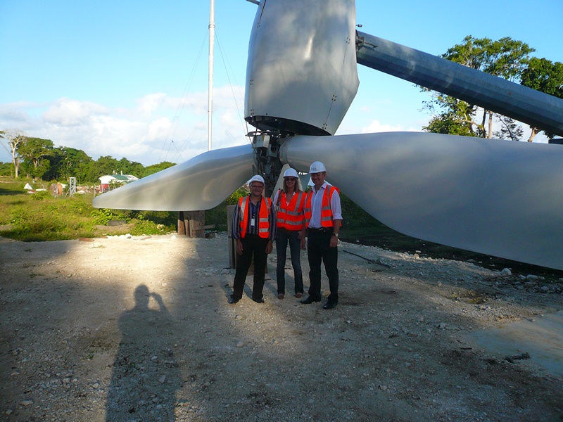 Vanuatu de-mountable tilting mast wind turbine generator