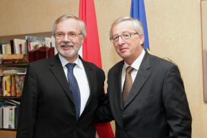Werner Hoyer, President of the EIB and Mr Jean-Claude Juncker Prime Minister and Finance Minister of Luxembourg