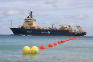 Laying the EIB funded internet cable connection to the Seychelles
