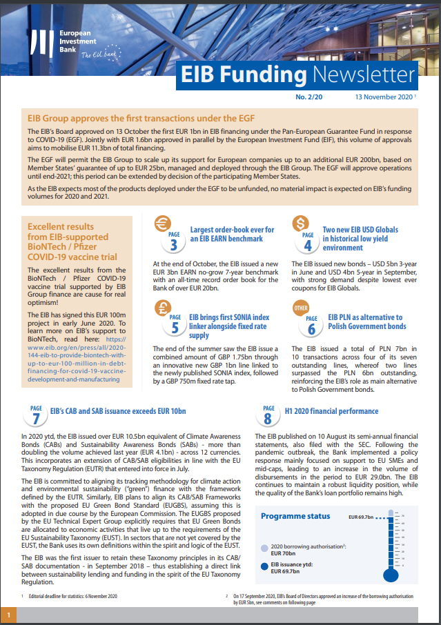 EIB Funding Newsletter November 2020