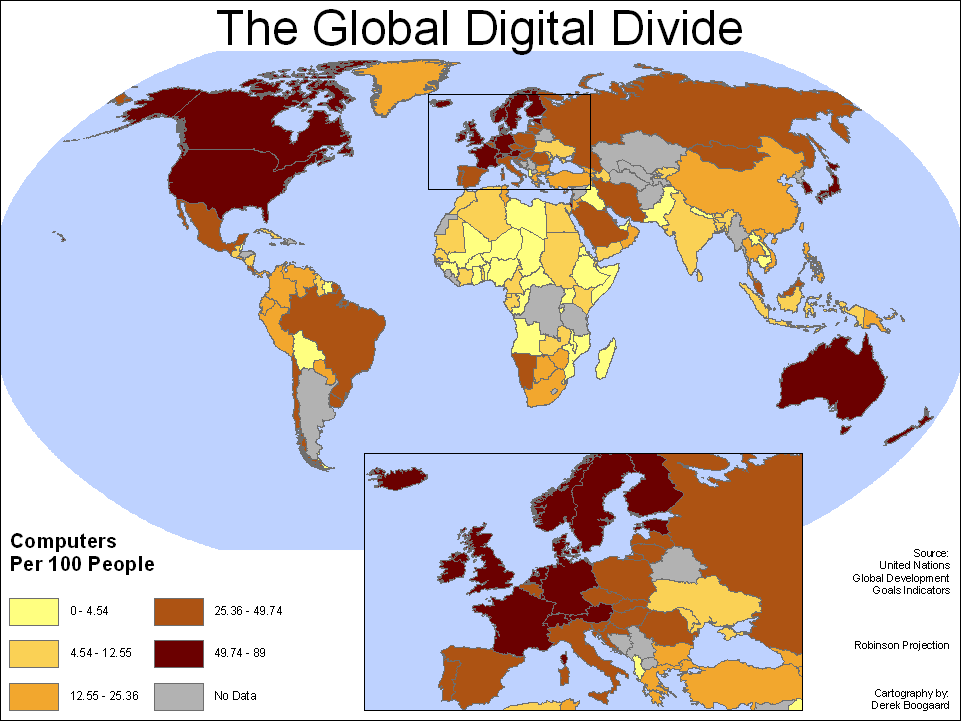 The global digital divide shows the need for digital development