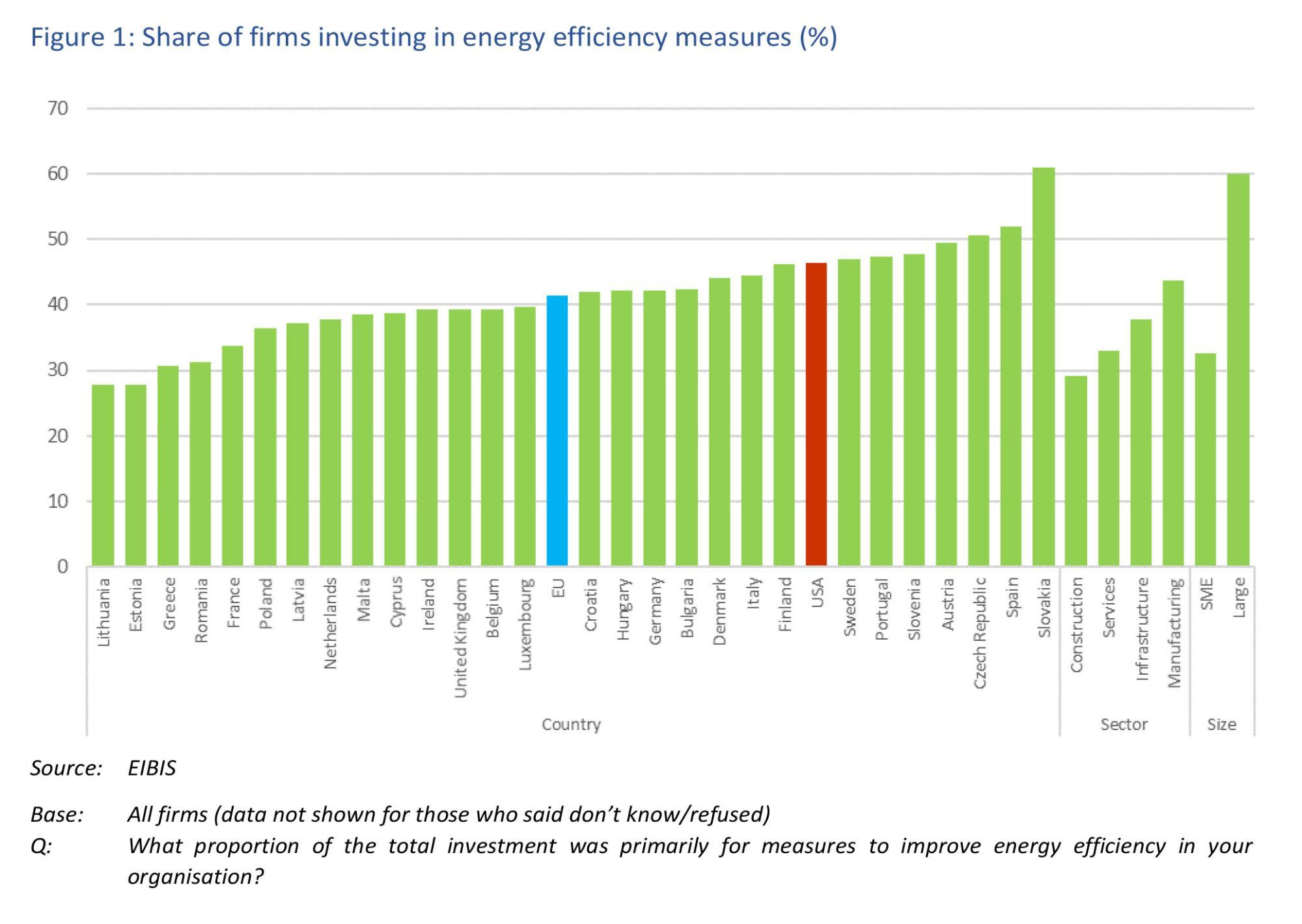 Share of firms investing in measures to improve energy efficiency (%)