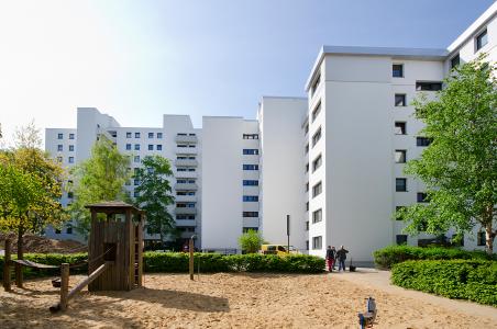 „Wohnpark Mariendorf“, 73 Wohnungen als Dachaufbauten, Fertigstellung April 2019 