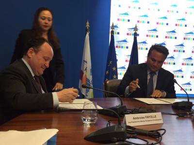 Ambroise Fayolle, Vice- Président de la BEI et Didier Robert, Président de la Région