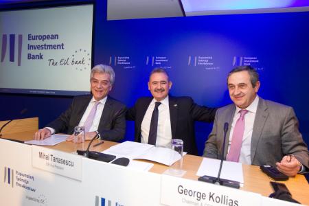 Mr Arthuros Zervos, Chairman and CEO of PPC Mr Mihai Tanasescu, Vice President of the EIB and Mr George Kollias, Chairman and CEO of HEDNO