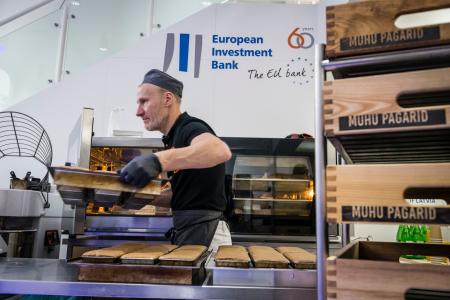 EuropeWorks exhibition in Brussels showcasing EFSI projects from the EIB and the EIF. Muhu Leib, a bakery from Estonia participated in the exhibition.