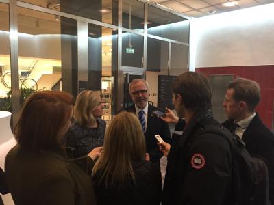 President of the European Investment Bank (EIB), Werner Hoyer and Finance Minister Magdalena Andersson