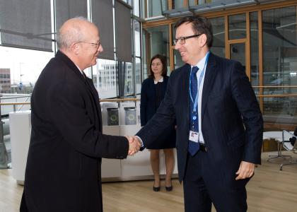 From left to right: The Portuguese Minister of Foreign Affairs, Mr. Augusto Santos Silva, and Vice-President Mr Román Escolano.