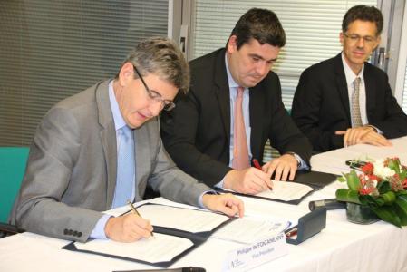 Philippe de Fontaine-Vive, Vice-Président de la BEI et Dominique Thillaud, Président du Directoire des Aéroports de la Côte d’Azur