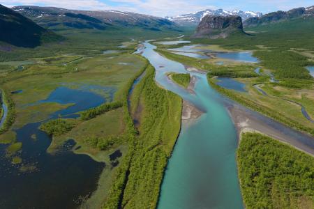 The Rapa river delta, Sarek National Park, Laponia UNESCO World Heritage Site, Greater Laponia rewilding area, Lapland rewilding area, Norrbotten, Sweden