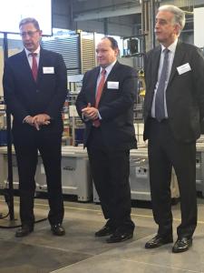 from left to right: Mr Patrick Daher, President of DAHER, Mr Ambroise Fayolle, Vice-President of the EIB, and Mr Didier Kayat, Director General of DAHER