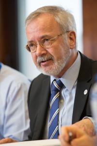President Hoyer in conversation with journalists in advance of the European Council
