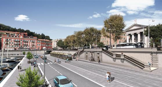Construction of a new tramway line, 11.3 km with 20 stations, in Nice