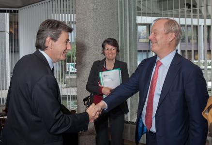 From left to right: Mr. Philippe de Fontaine Vive, Vice President of the EIBMrs Tamsyn Barton, Director EIB Mr Thunnell Chief Executive Officer IFC