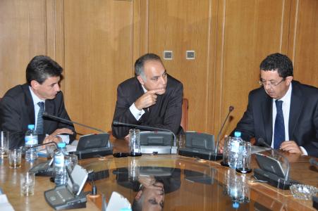 Mr. Philippe de Fontaine Vive, Vice President of the EIB, Mr Otman Fassi Fihri, Director General of Autoroutes du Maroc (ADM), and Mr. Salaheddine Mezouar, Minister for Economy and Finance