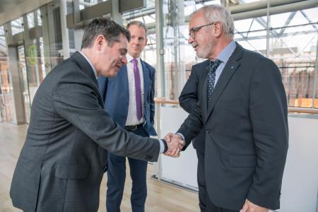 EIB President Werner Hoyer welcomes Irish Finance Minister Michael Noonan and Minister for Public Expenditure and Reform, Paschal Donohoe