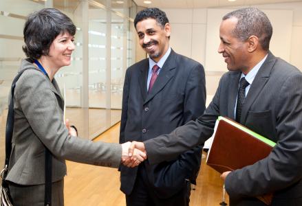 Ould Khouna, Minister of Employment, Vocational Training and New Technologies and the Mauritanian delegation at the European Investment Bank