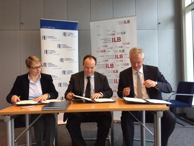 Gabriela Pantring board member ILB, Ambroise Fayolle, EIB Vice-President and Tillmann Stenger, CEO ILB