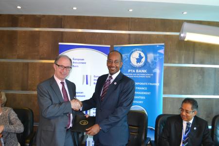Mr. Patrick Walsh, EIB Director, Africa, Caribbean & Pacific Department and Mr. Admassu Tadesse, PTA BANK, President and Chief Executive