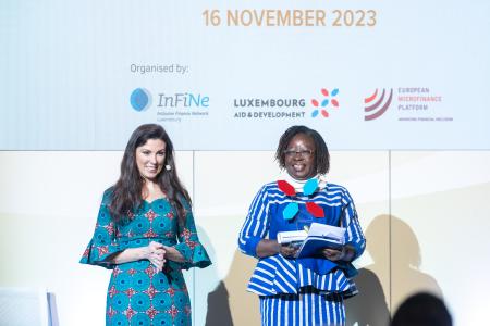 The €100,000 European Microfinance Award 2023 on ‘Inclusive Finance for Food Security & Nutrition' highlights organisations working in financial inclusion that aim to safeguard access to quality and affordable food for vulnerable populations and to increase resilience of sustainable food systems. It was awarded to Yikri from BURKINA Faso during a ceremony organised at the EIB on 16 November 2023.