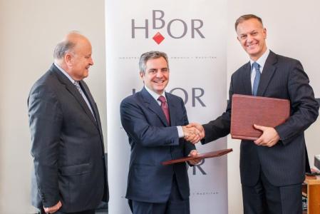 Mr. Slavko Linić, Croatia's Minister of Finance,Mr Dario Scannapieco, Vice President of the EIB and Mr Anton Kovačev, President of the Managing Board of HBOR