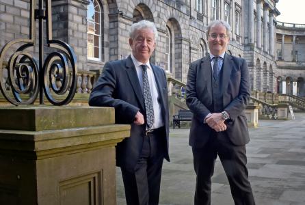 From left to right: Edinburgh Principal Professor Sir Timothy O'Shea and EIB Vice President Jonathan Taylor.