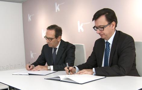 El Presidente de Kutxabank, Gregorio Villalabeitia y Román Escolano, vicepresidente del BEI