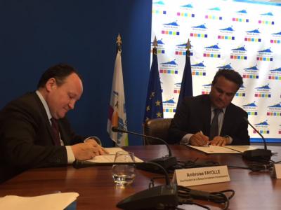 Ambroise Fayolle, Vice- Président de la BEI et Didier Robert, Président de la Région