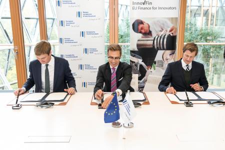 Quasi-equity operation to support, under InnovFin, a Danish pharmaceutical company primarily focused on the development of new antibiotics for the treatment of resistant bacteria; Alexander Stubb, EIB Vice-President; Rasmus Toft-Kehler, Chief Executive Officer, AntibioTx; Morten Sommer, Chief Scientific Officer, AntibioTx