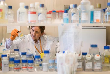 Angelita Rebollo in the lab