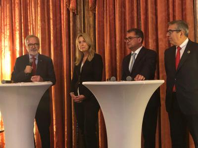 EIB President Werner Hoyer together with AFD Chief Executive officer Rémy Rioux and KfW CEO Dr. Günther Bräunig