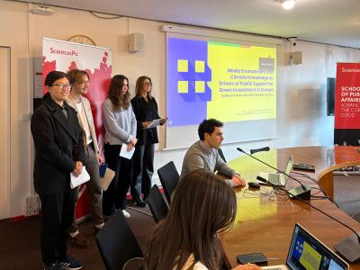 Students at the EIB Climate Survey Hackathon 2025