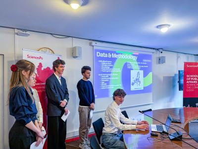 Students at the EIB Climate Survey Hackathon 2025