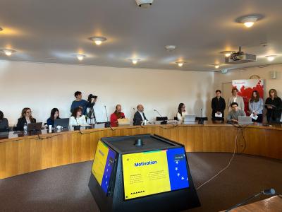 Students at the EIB Climate Survey Hackathon 2025