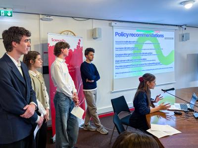 Students at the EIB Climate Survey Hackathon 2025