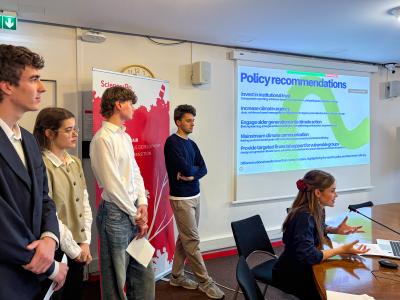 Students at the EIB Climate Survey Hackathon 2025