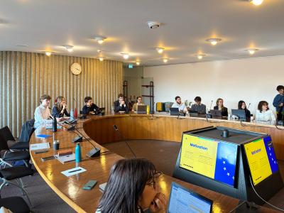 Students at the EIB Climate Survey Hackathon 2025