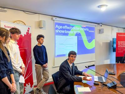 Students at the EIB Climate Survey Hackathon 2025