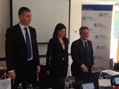 Goran Filipič, Member of the HBOR Management Bosrd, Martina Jus, Member of the HBOR Management Board and Dario Scannapieco, EIB Vice President