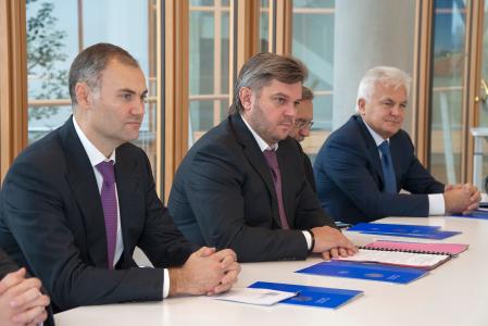 Mr. Kolobov Yuri – Minister of FinanceMr Stavitsky Eduard – Minister of the Ministry of Energy and Coal Industry of UkraineAmbassador of Ukraine S.E.M.Ihor Dolhov -- Embassy of Ukraine to Belgium, Luxembourg and NATO Mr Syrota Igor – General Director of UkrHydroEnergo