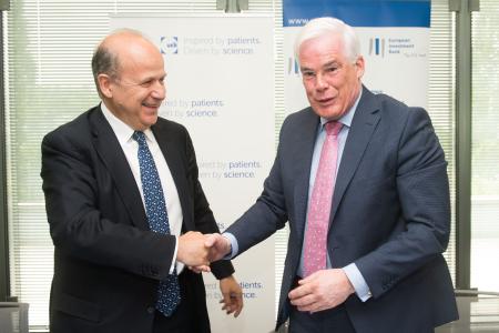 Roch Doliveux, CEO of UCB and Mr Pim Van Ballekom, Vice President of the EIB