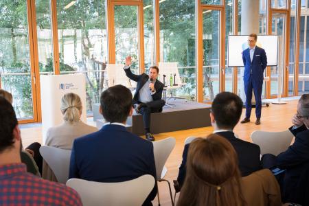 EIB Vice-President, Alexander Stubb welcomes Luxembourgish Prime Minister, Xavier Bettel to a breackfast seassion Stubb on the occasion of the International Day Against Homophobia, Transphobia and Biphobia (IDAHOT)