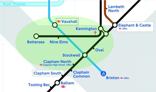 Map of planned Northern Line extension to Battersea