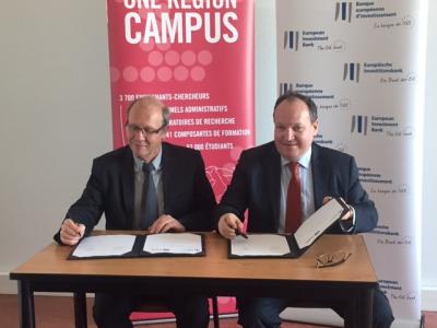 De gauche à droite : Pierre Mutzenhardt, président de l’Université de Lorraine et Ambroise Fayolle, Vice-Président de la BEI