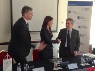 Goran Filipič, Member of the HBOR Management Bosrd, Martina Jus, Member of the HBOR Management Board and Dario Scannapieco, EIB Vice President